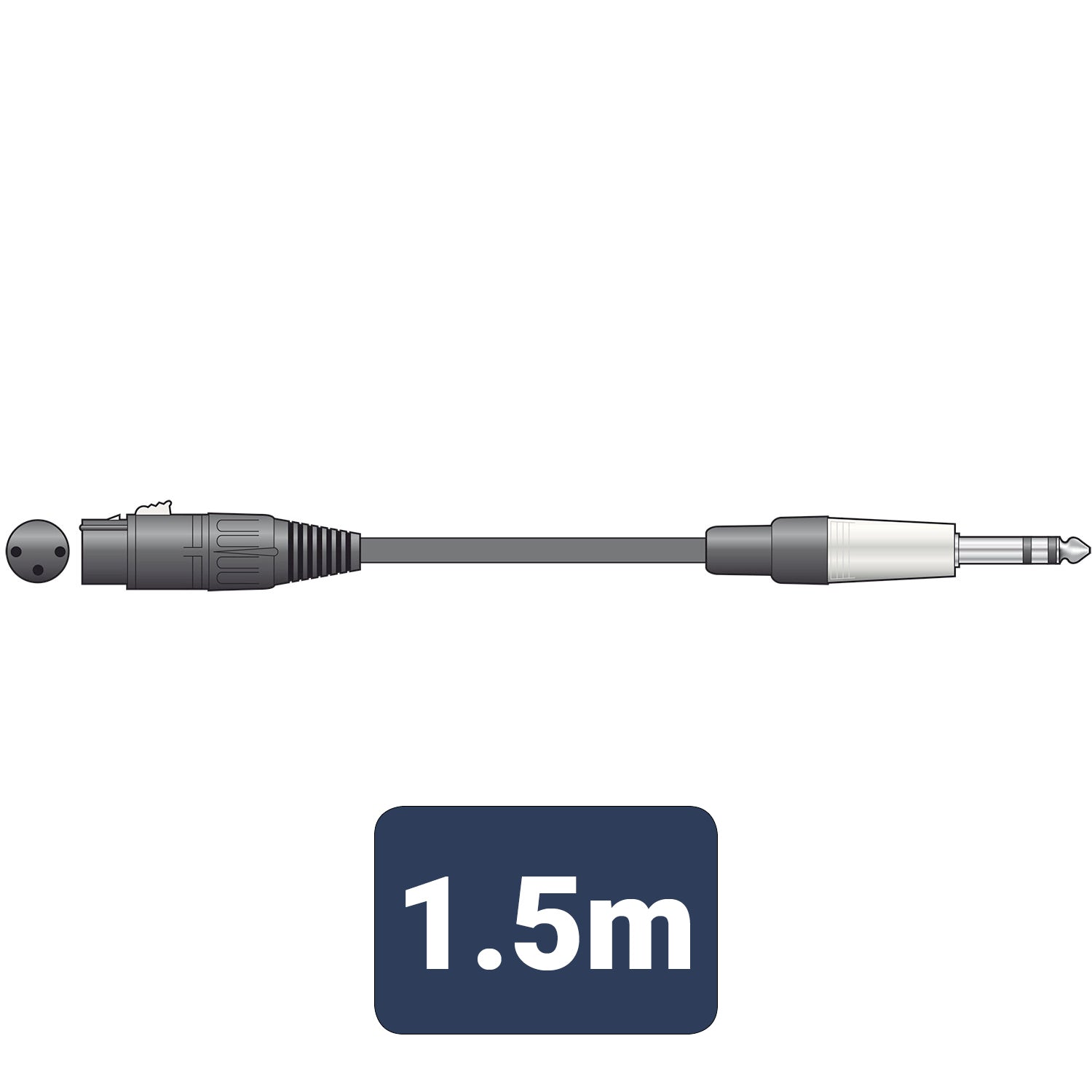 Citronic Classic Audio Lead XLR Female - TRS Jack Plug 1.5m - view 3