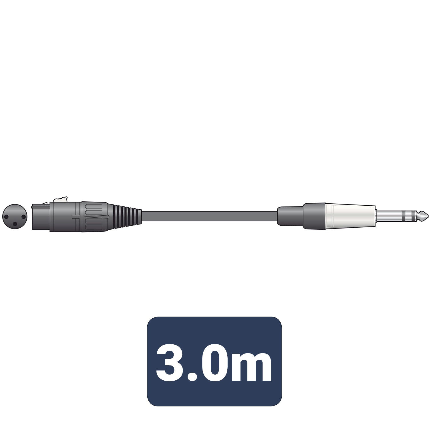 Citronic Classic Audio Lead XLR Female - TRS Jack Plug 3.0m - view 2