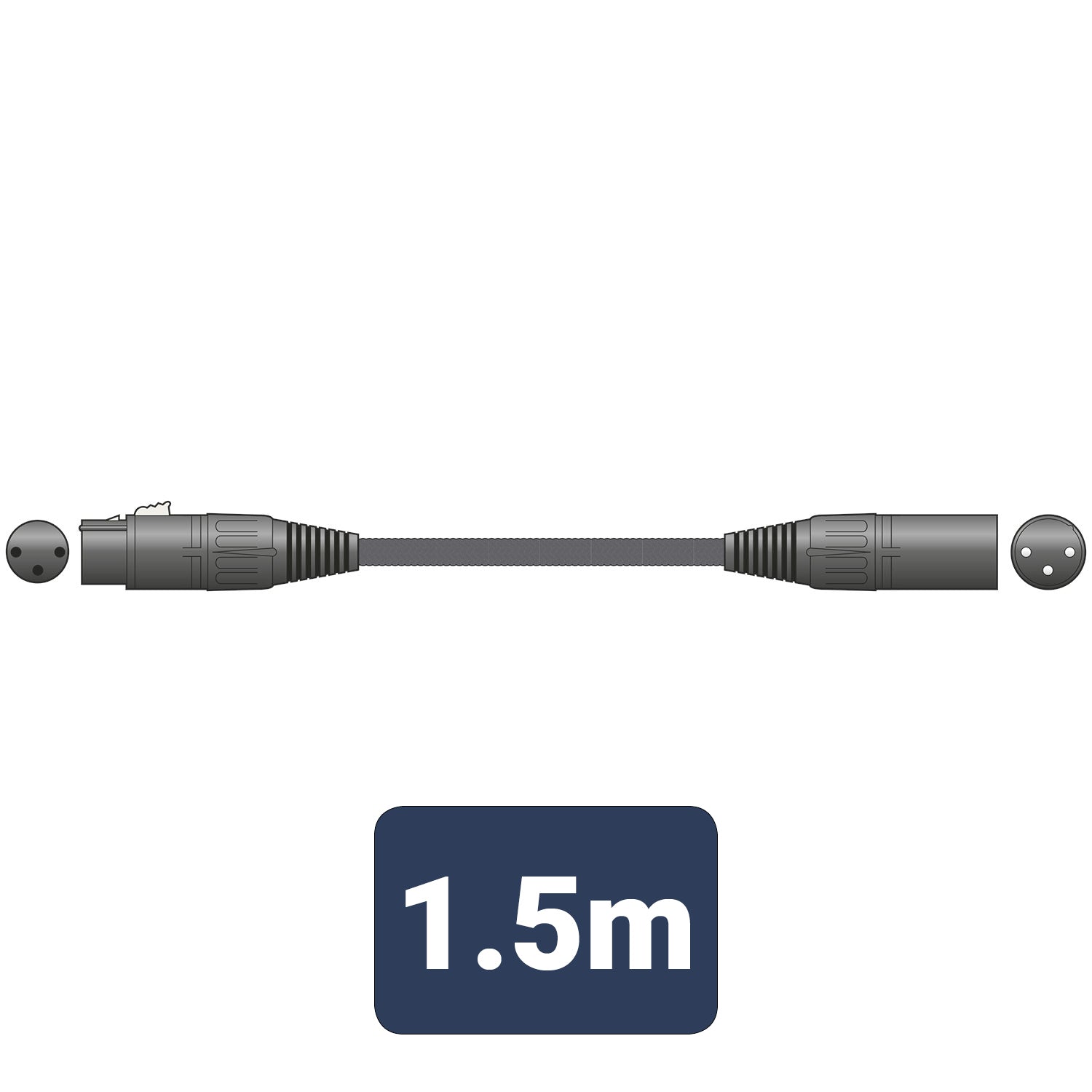 Citronic Braid XLRF-XLRM Blk 1.5m - view 4