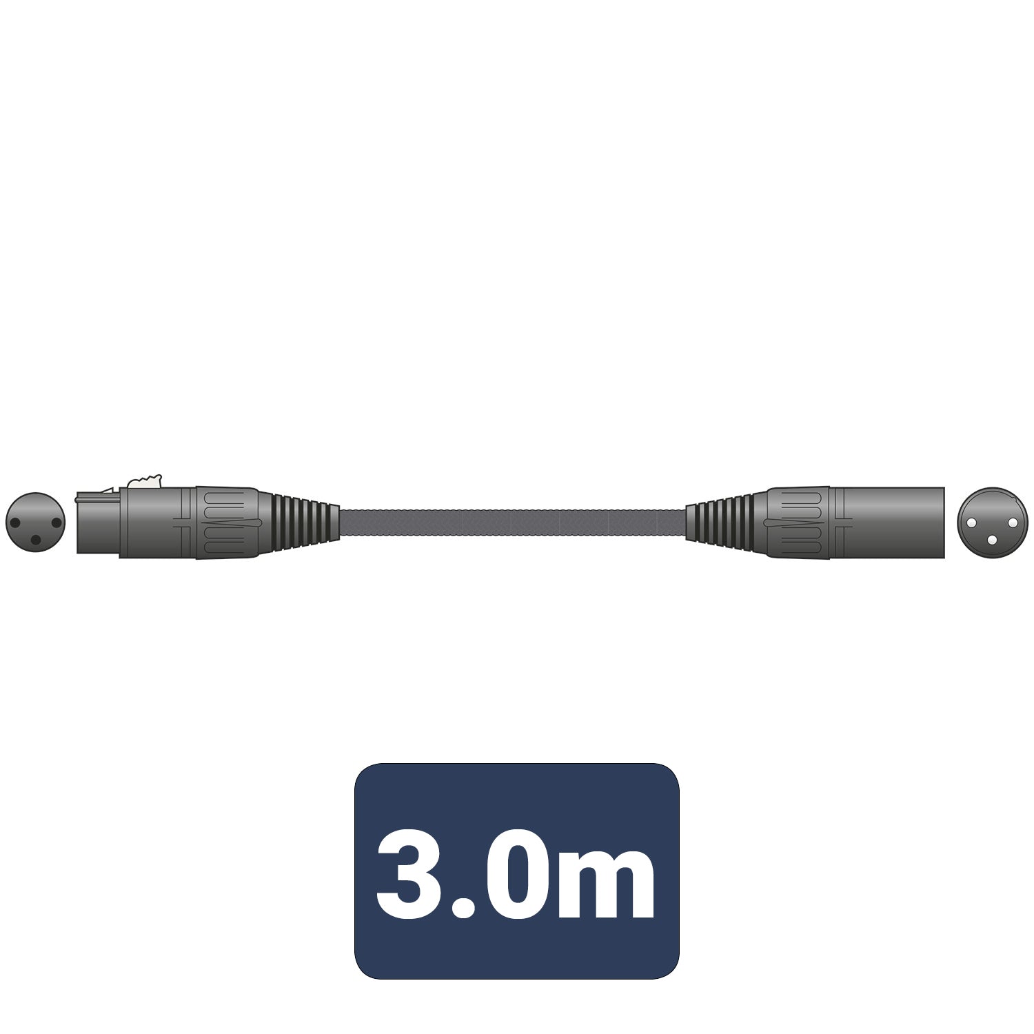 Citronic Braid XLRF-XLRM Blk 3m - view 2
