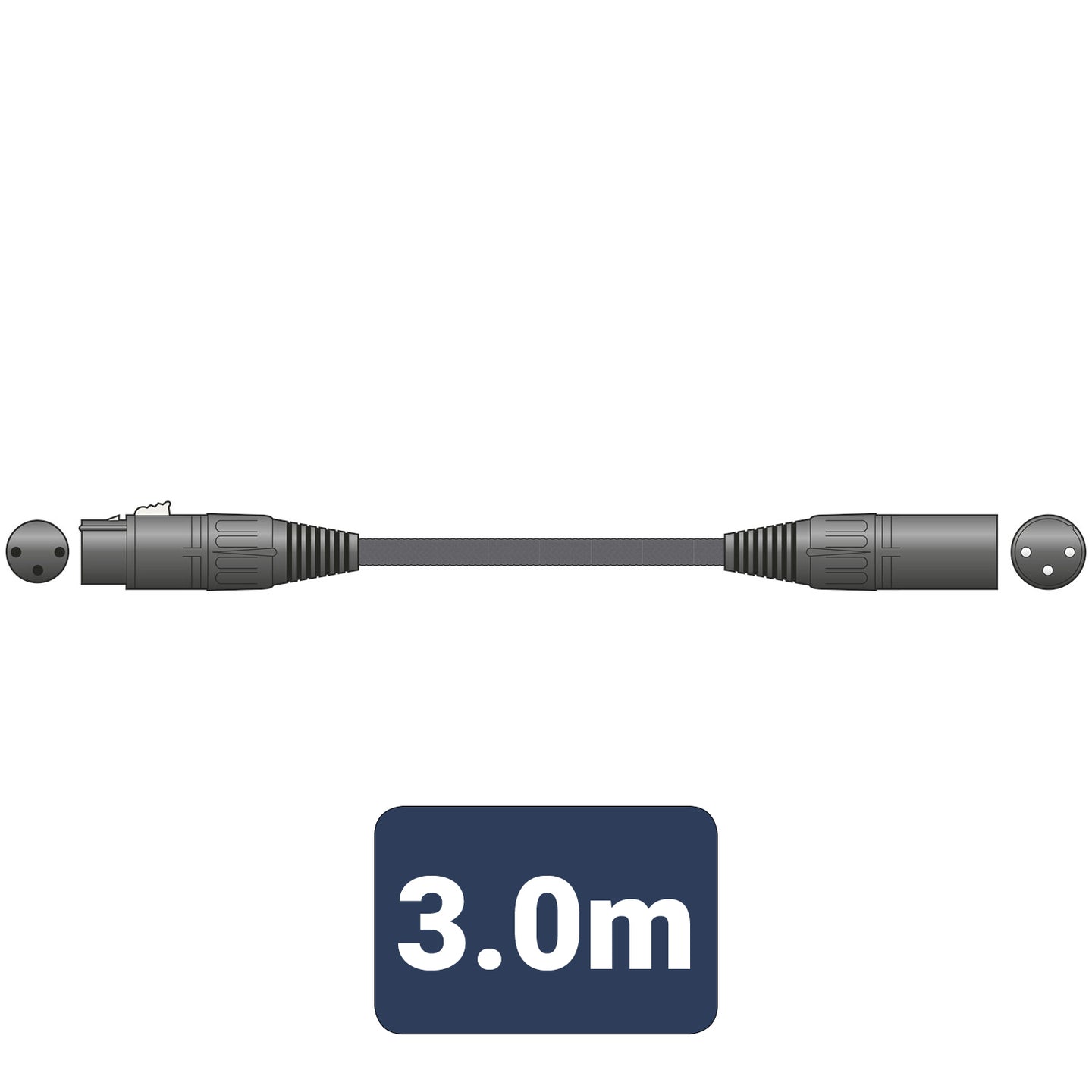 Citronic Braid XLRF-XLRM Blk 3m - view 2