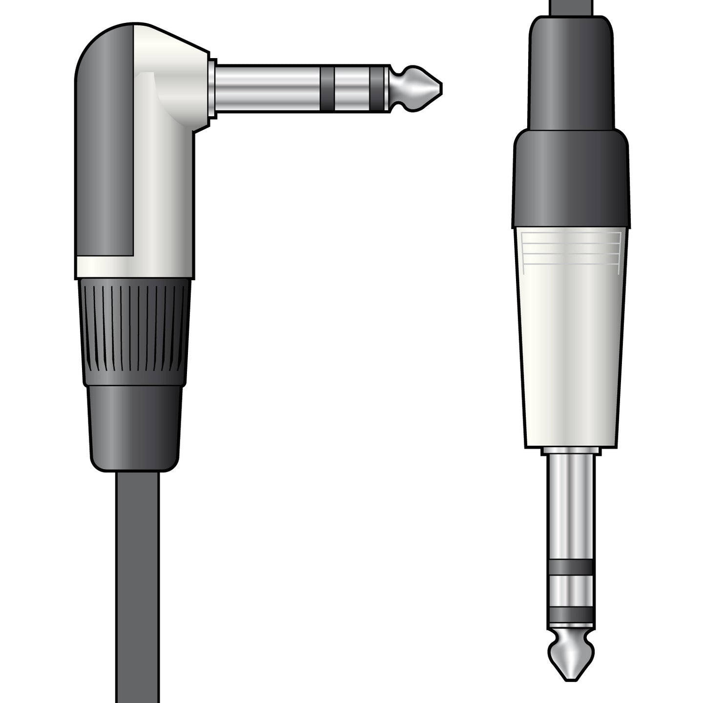 Citronic Classic Audio Lead 6.3mm TRS RA Plug - 6.3mm Plug 3.0m