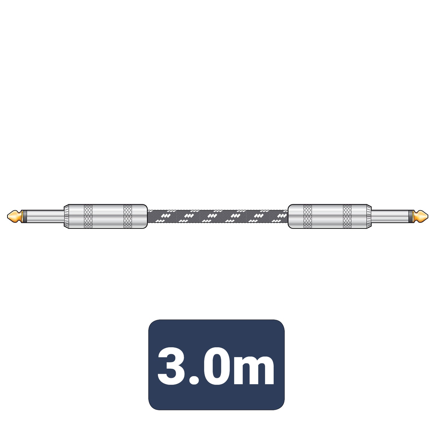 Citronic Classic Braided Guitar Lead Black/White 3.0m - view 4