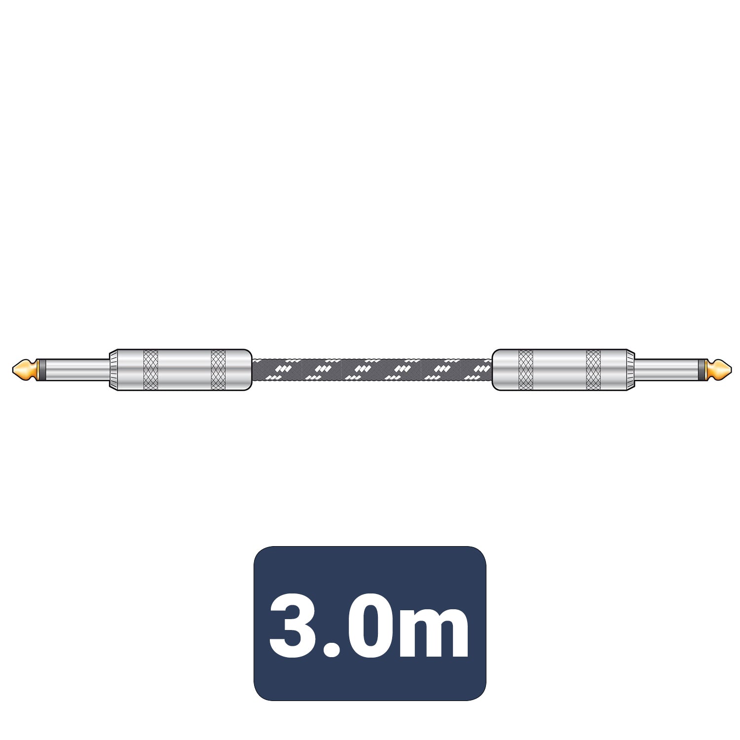 Citronic Classic Braided Guitar Lead Black/White 3.0m - view 4
