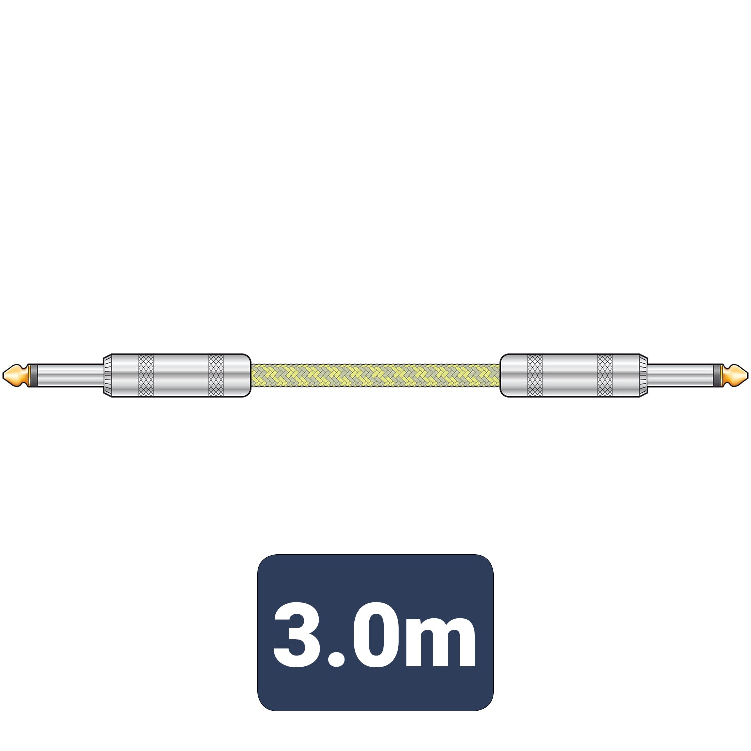 Citronic Classic Braided Guitar Lead Grey/Gold 3.0m - view 2
