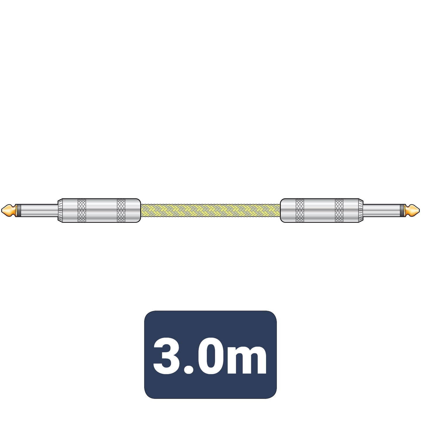 Citronic Classic Braided Guitar Lead Grey/Gold 3.0m - view 2