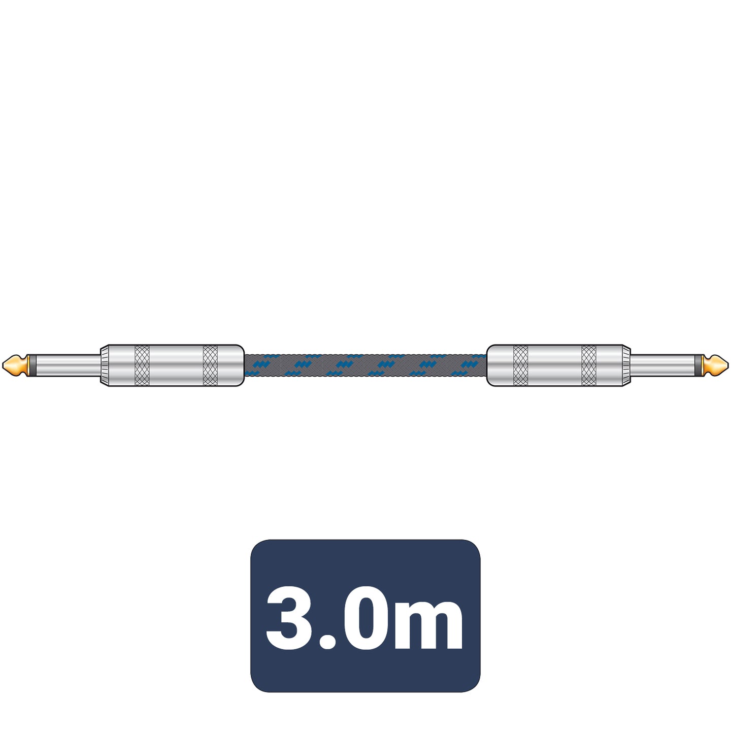 Citronic Classic Braided Guitar Lead Black/Blue 3.0m - view 4