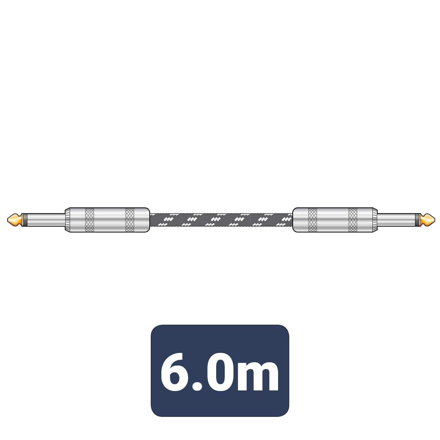 Citronic Classic Braided Guitar Lead Black/White 6.0m - view 3