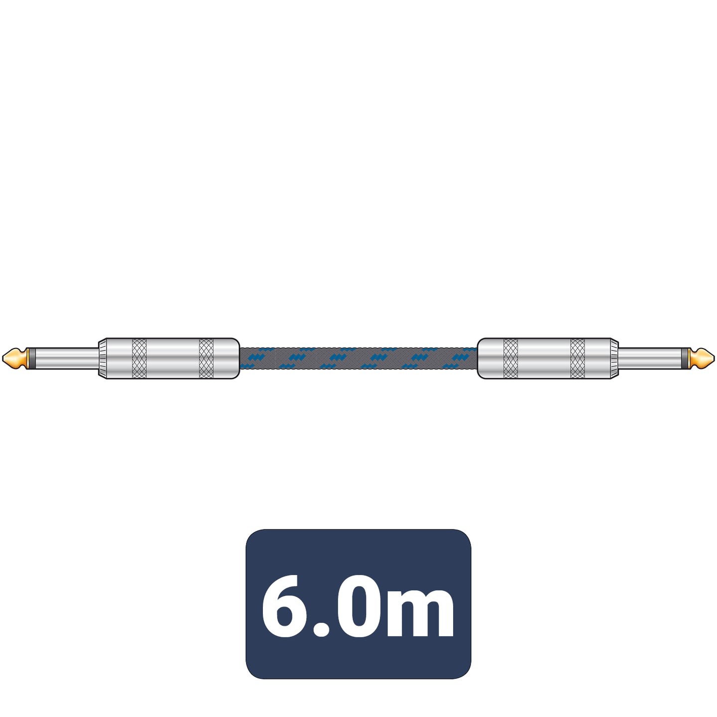 Citronic Classic Braided Guitar Lead Black/Blue 6.0m - view 2