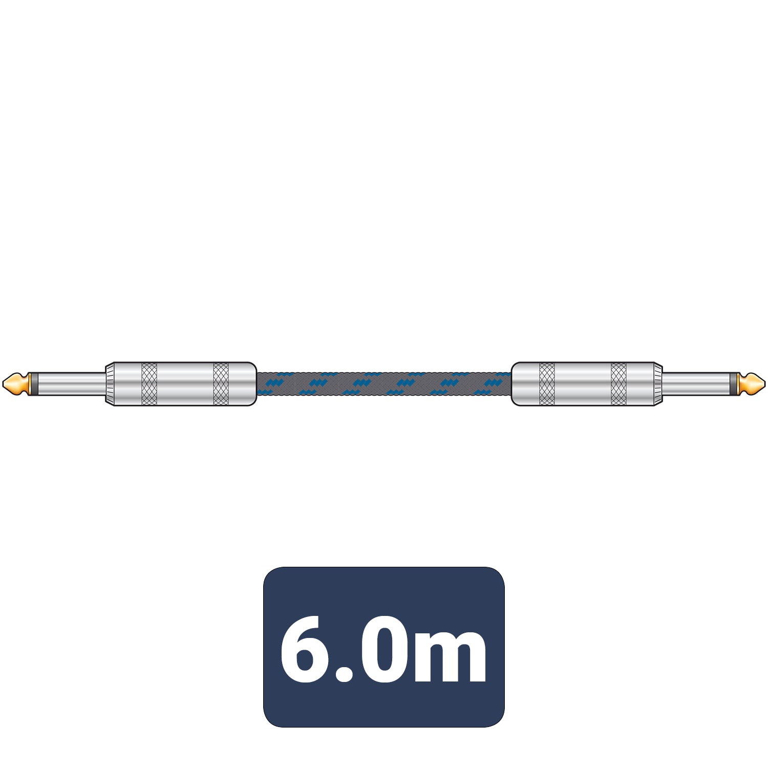 Citronic Classic Braided Guitar Lead Black/Blue 6.0m - view 2