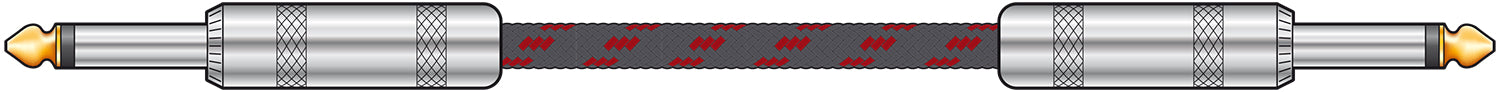 Citronic Classic Braided Guitar Lead Black/Red 6.0m - view 2