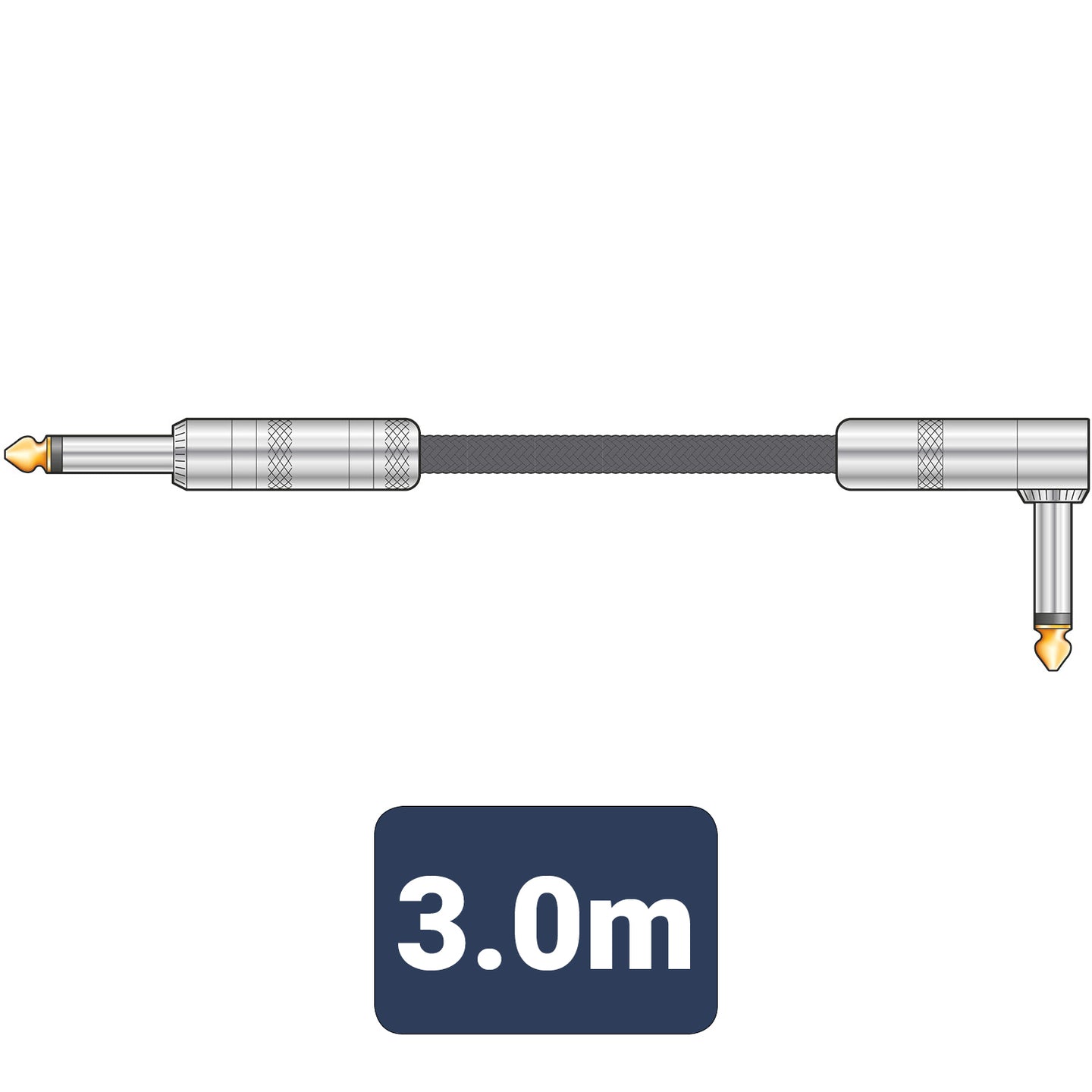 Citronic Braid Guitar Lead R/A Blk 3m - view 4