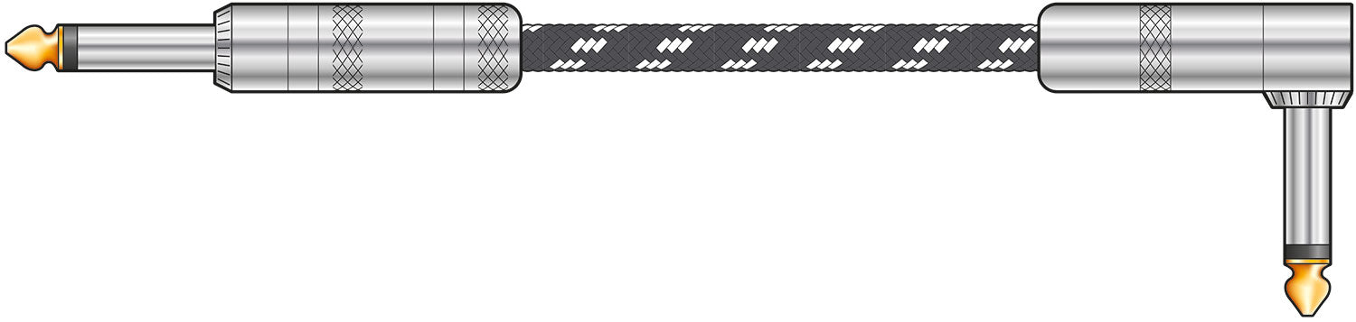 Citronic Braid Guitar Lead R/A Blk/Wht 3m - view 3