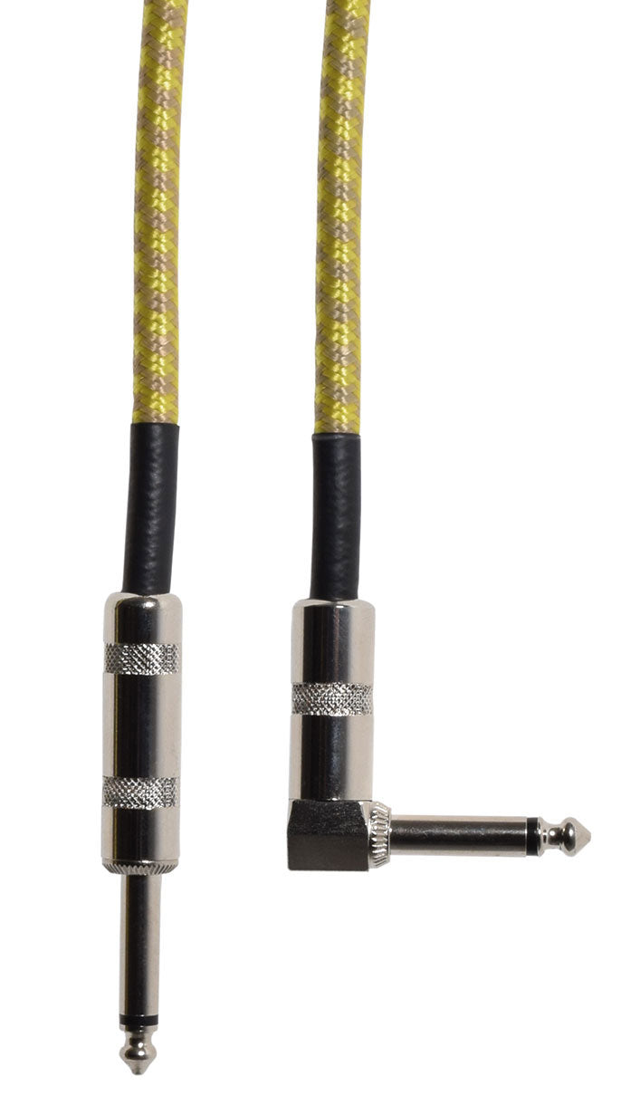 Citronic Braid Guitar Lead R/A Grey/Gold 3m - view 3