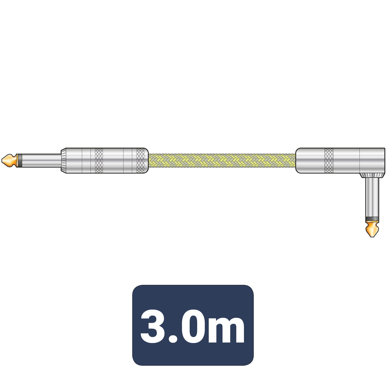 Citronic Braid Guitar Lead R/A Grey/Gold 3m - view 4