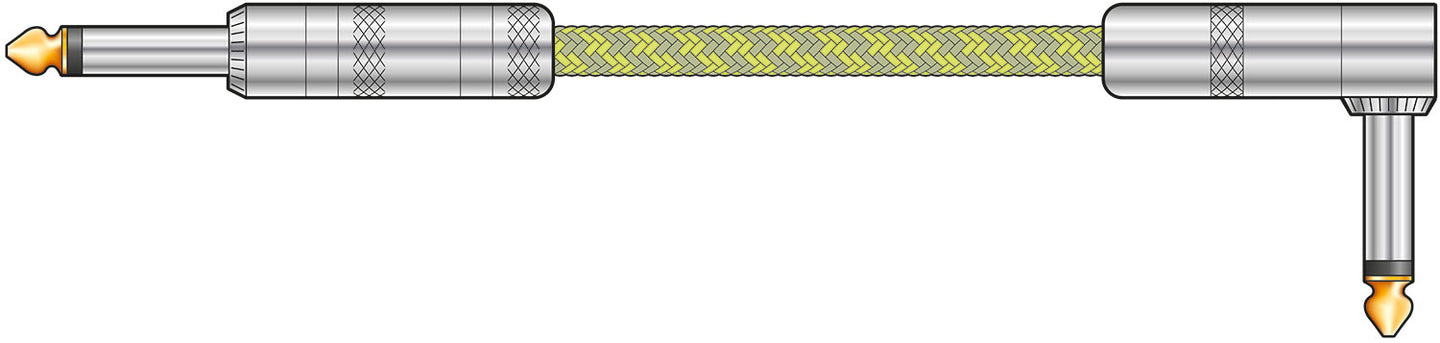 Citronic Braid Guitar Lead R/A Grey/Gold 3m - view 2