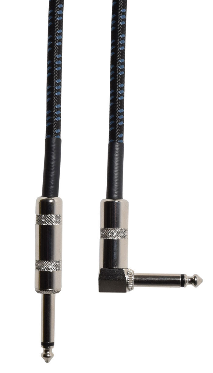 Citronic Braid Guitar Lead R/A Blue/Black 3m - view 4