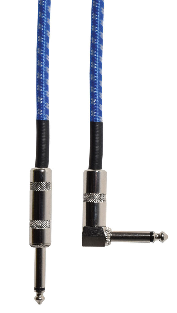 Citronic Braid Guitar Lead R/A Blue/White 3m - view 3