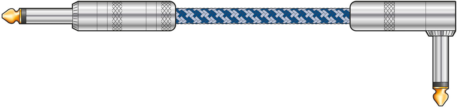 Citronic Braid Guitar Lead R/A Blue/White 3m - view 2