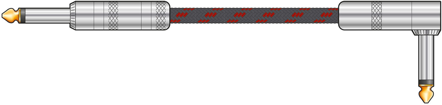 Citronic Braid Guitar Lead R/A Black/Red 3m - view 3
