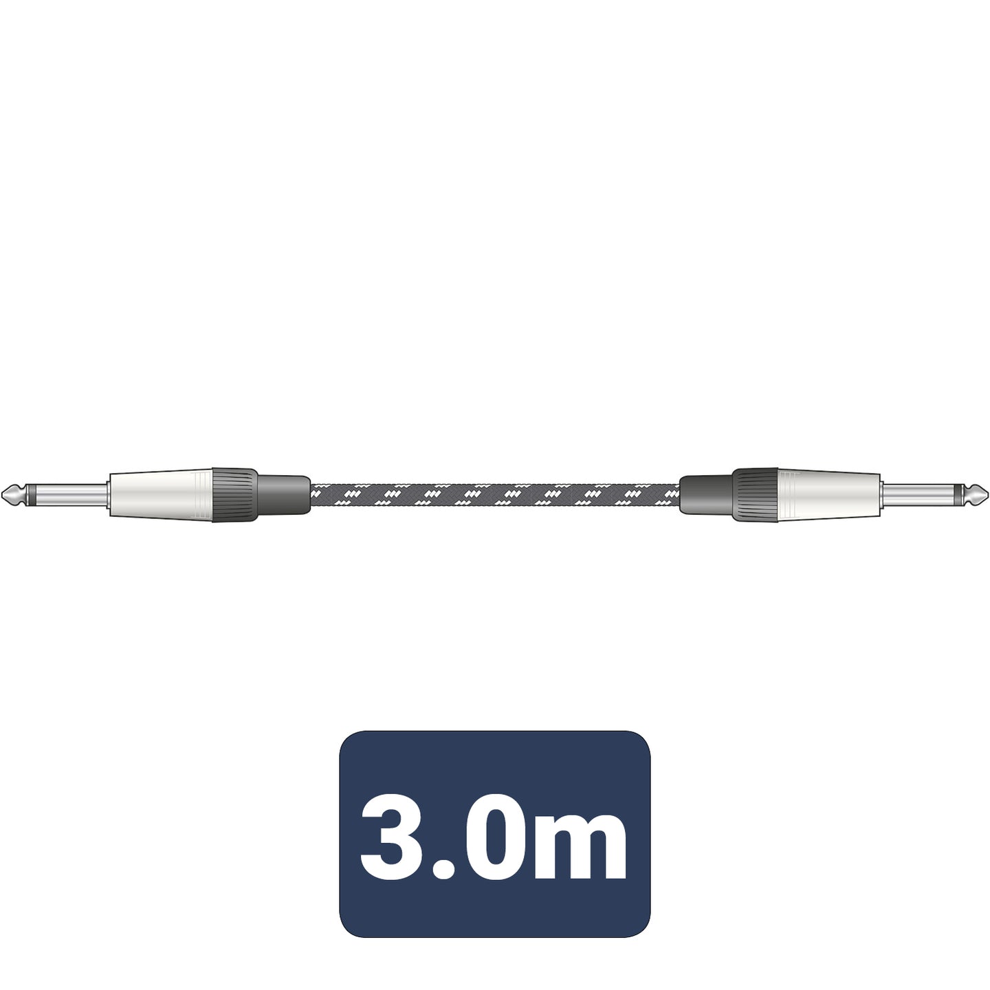 Citronic Braid Guitar Lead Blk/Wht 3m - view 2