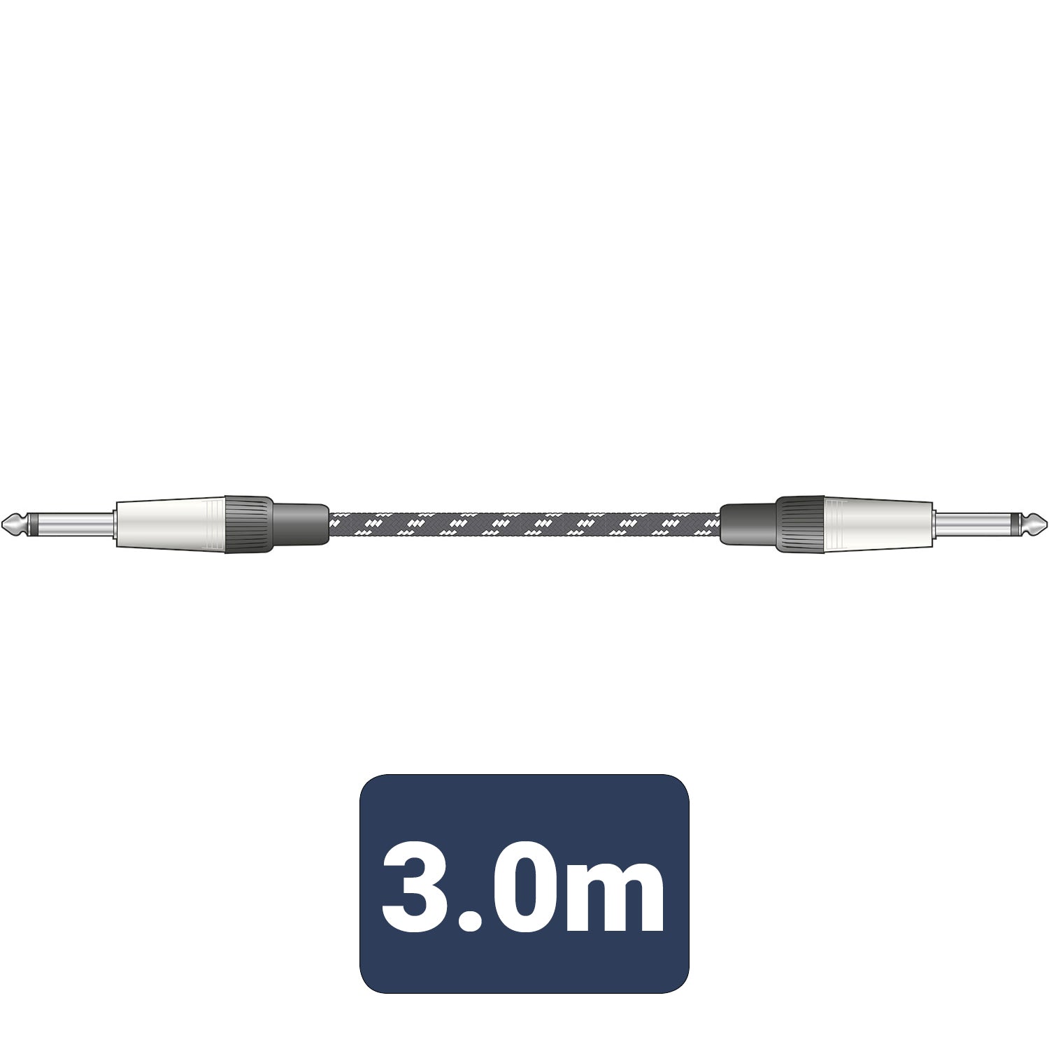 Citronic Braid Guitar Lead Blk/Wht 3m - view 2