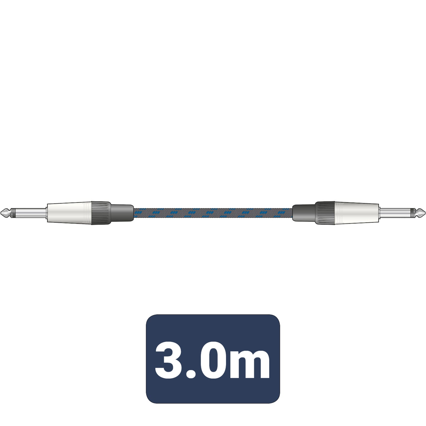 Citronic Braid Guitar Lead Black/Blue 3m - view 2