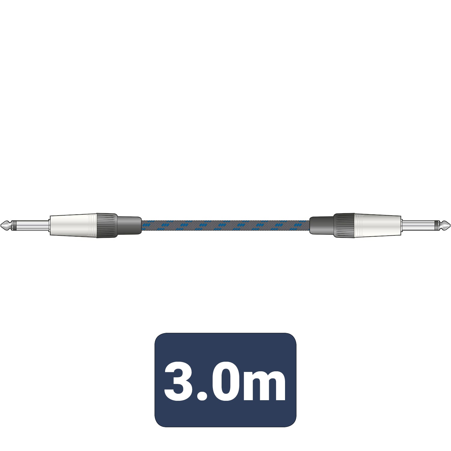 Citronic Braid Guitar Lead Black/Blue 3m - view 2