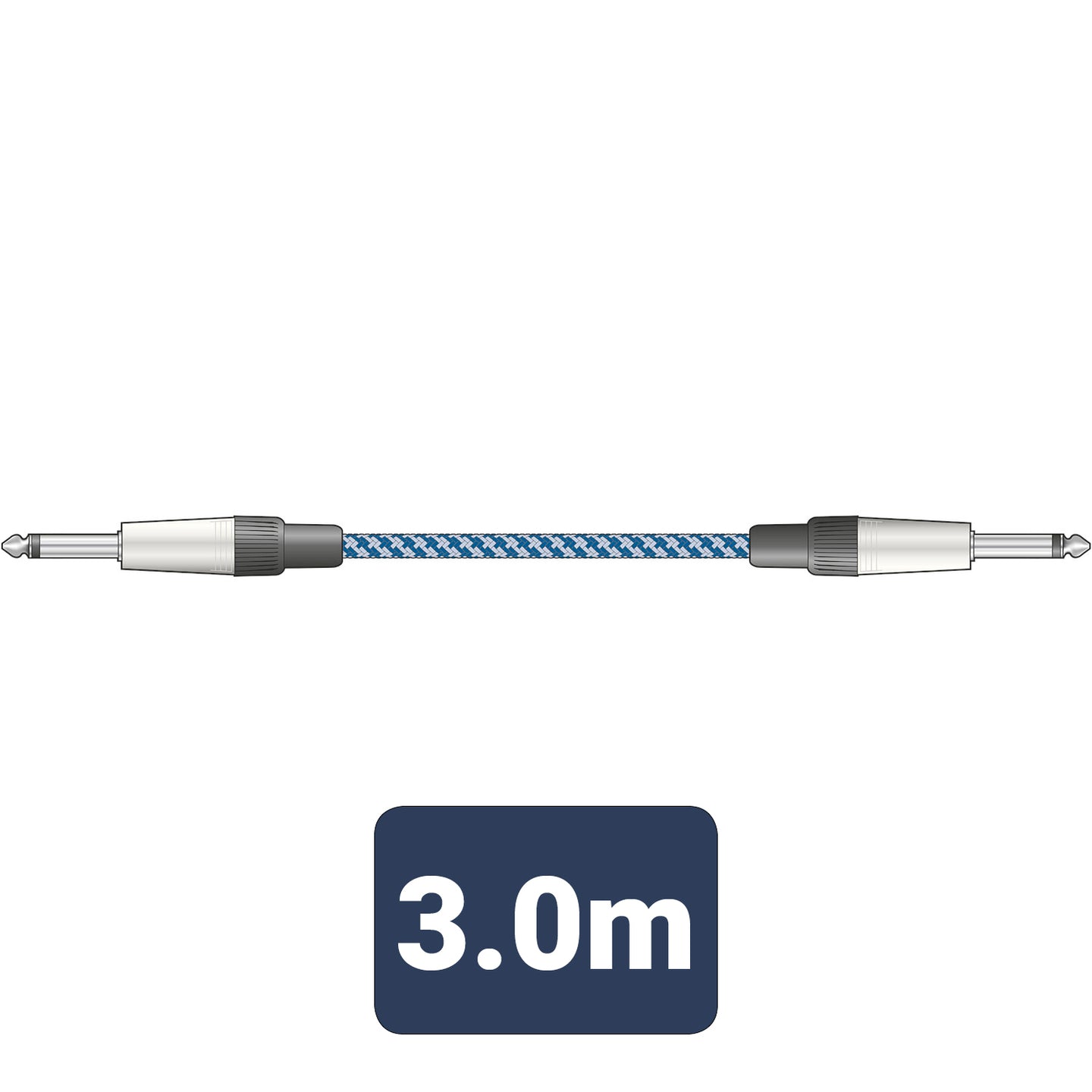 Citronic Braid Guitar Lead Blue/White 3m - view 4