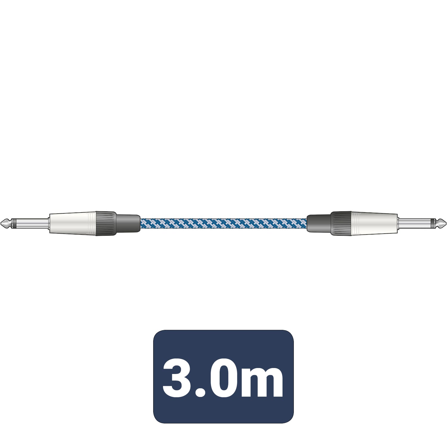 Citronic Braid Guitar Lead Blue/White 3m - view 4