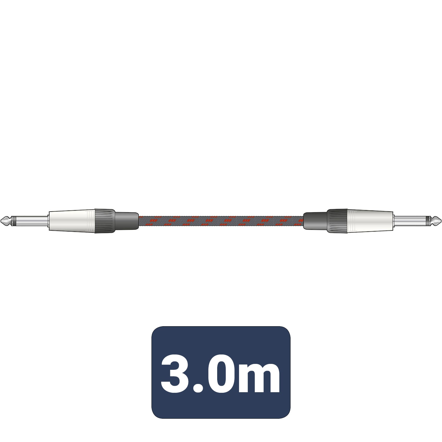 Citronic Braid Guitar Lead Black/Red 3m - view 2