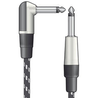 Citronic Classic Braided Right Angled Guitar Lead Black/White 3.0m