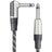 Citronic Classic Braided Right Angled Guitar Lead Black/White 3.0m