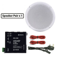 Adastra 2 x 5" White IP35 Ceiling Speakers & IWA230B Bluetooth Amp