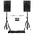 QTX QUEST-15 Two Speaker PA Setup with Stands & Lead