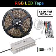 LYYT 5m RGB 12V LED Tape with 44 Button IR Controller