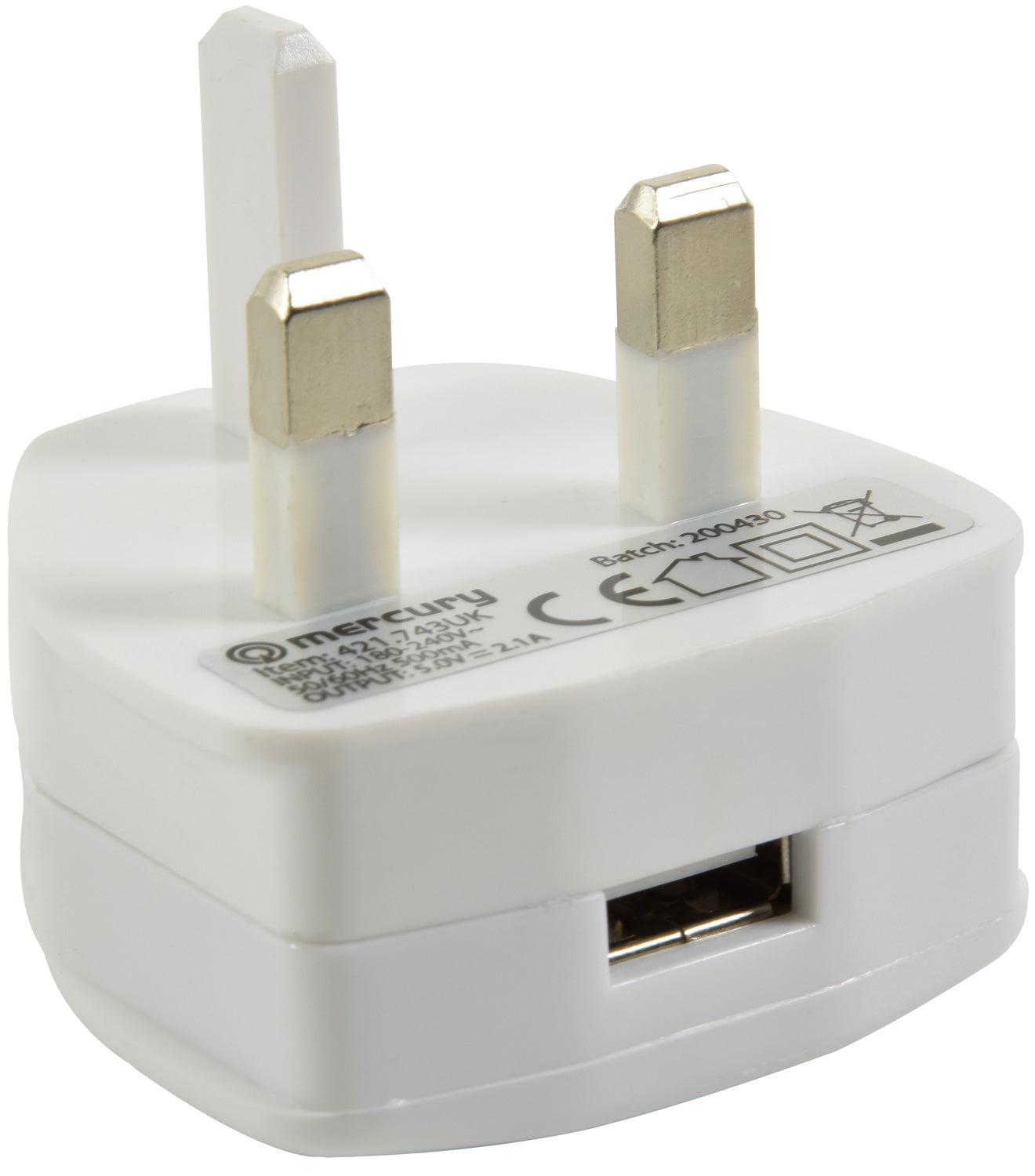 Mercury Compact USB Mains Charger 2.1A - view 3