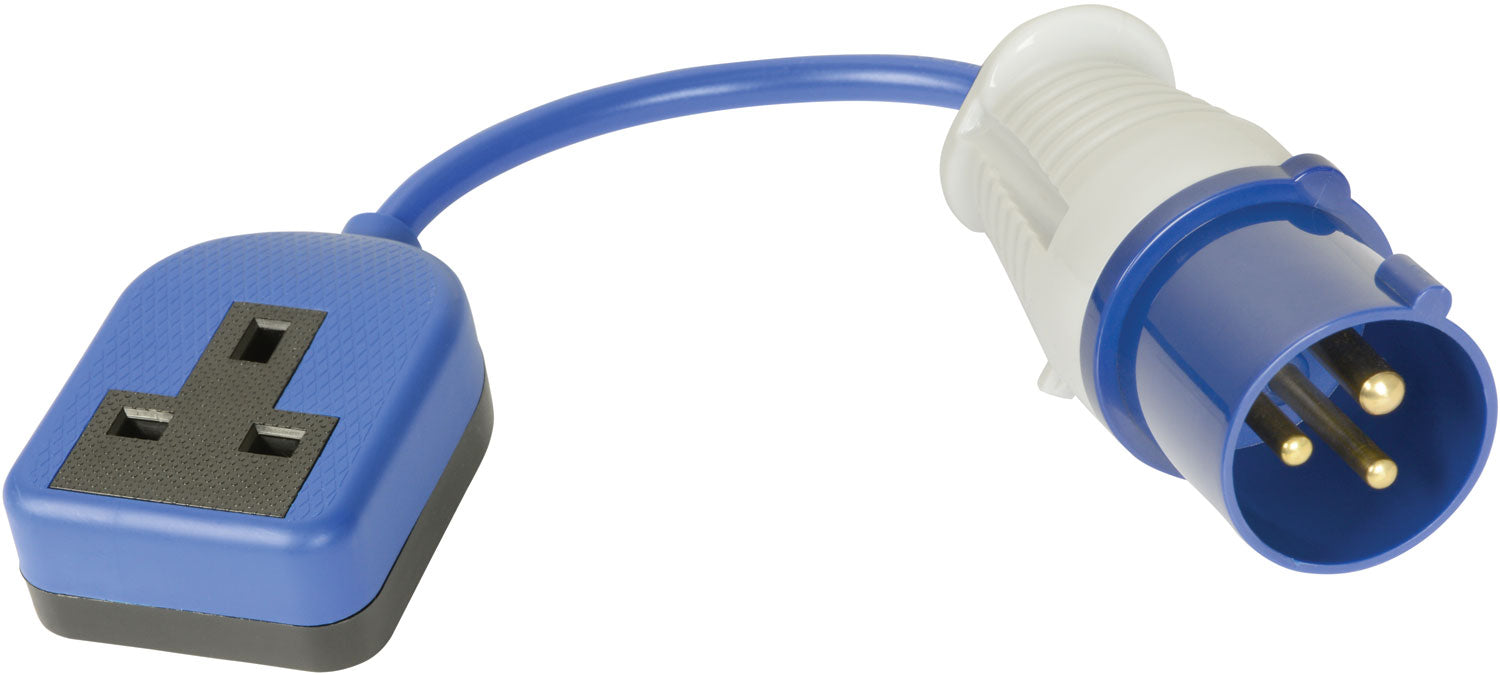 Mercury 13A trailing mains socket adaptor - UK 0.3m