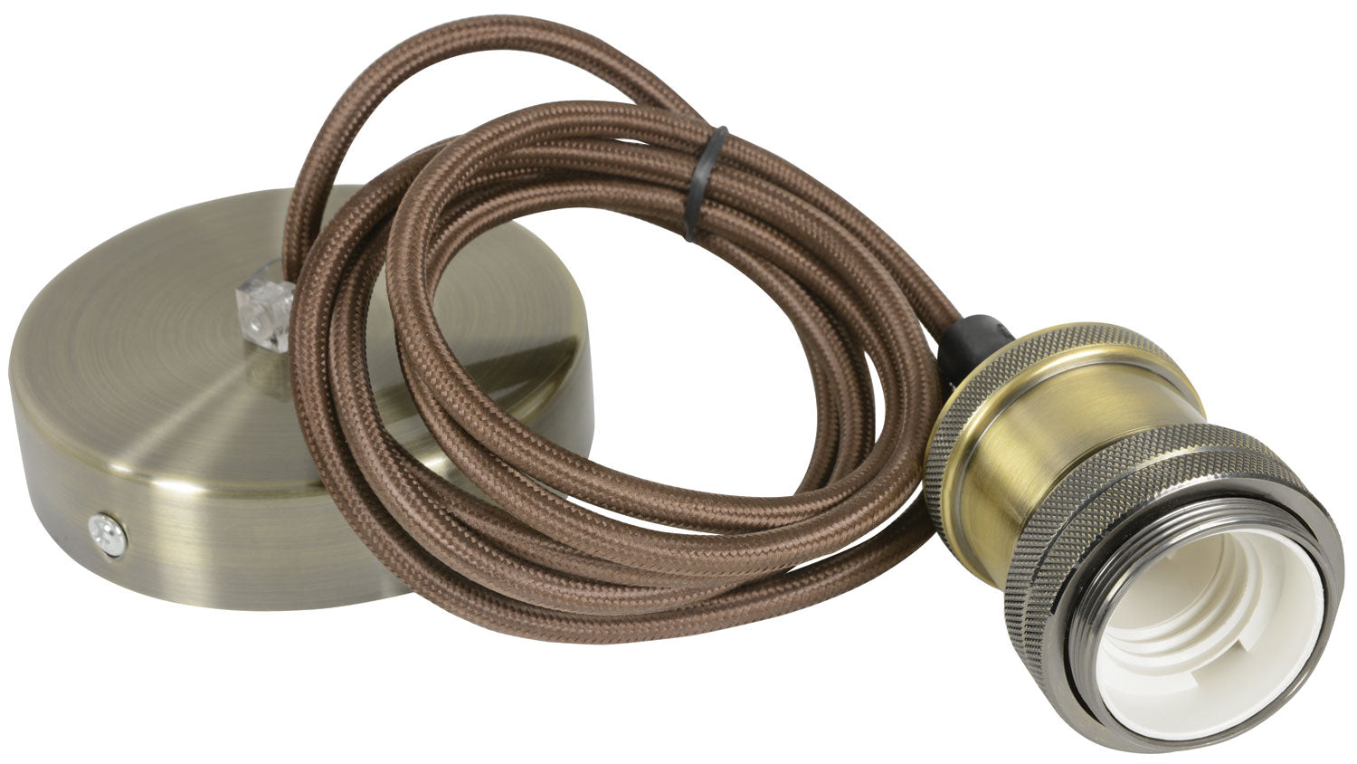 LYYT E27 Pendant Cord Set Antique Brass - view 3