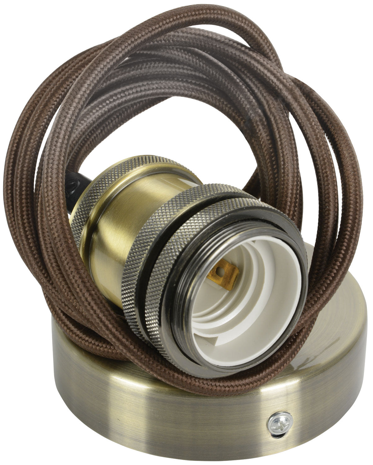 LYYT E27 Pendant Cord Set Antique Brass - view 4