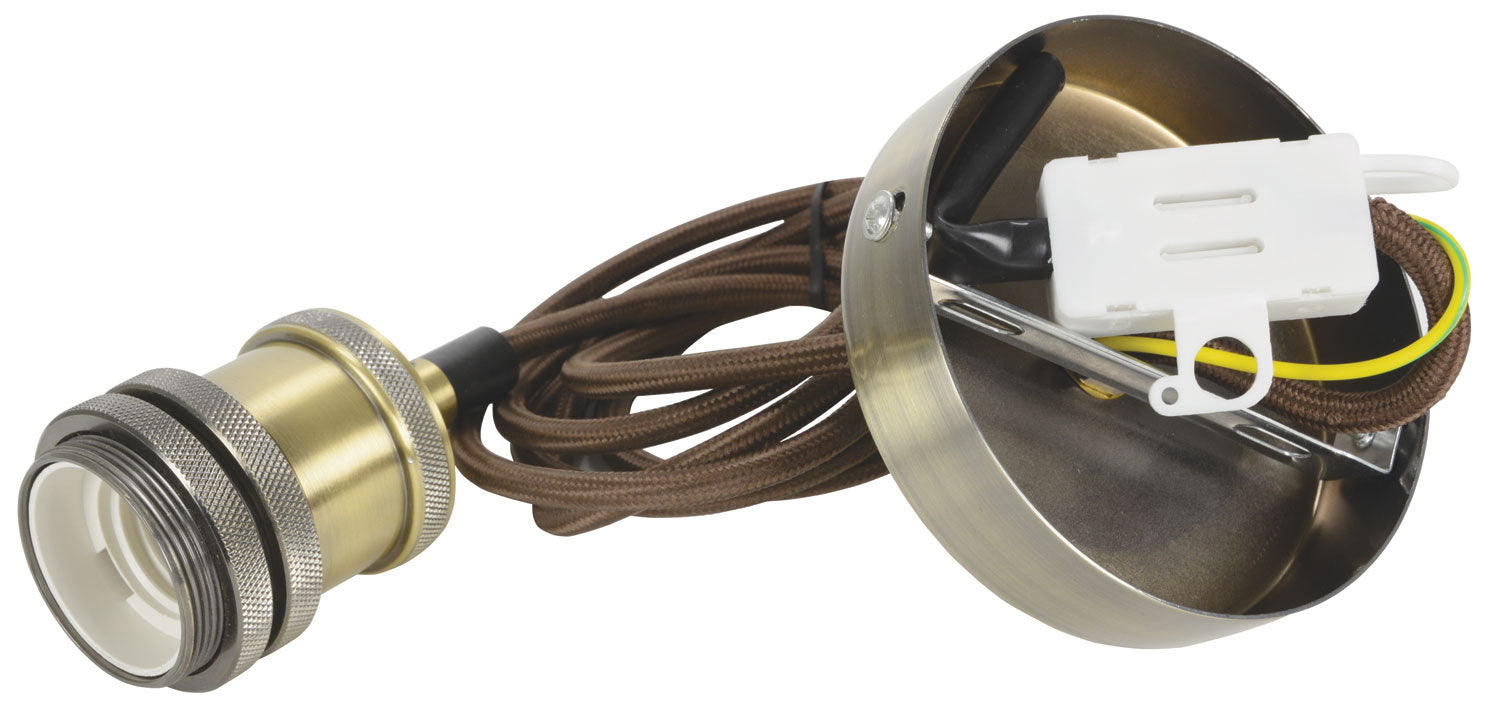 LYYT E27 Pendant Cord Set Antique Brass - view 5
