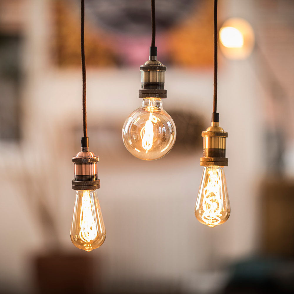 LYYT E27 Pendant Cord Set Antique Brass - view 11