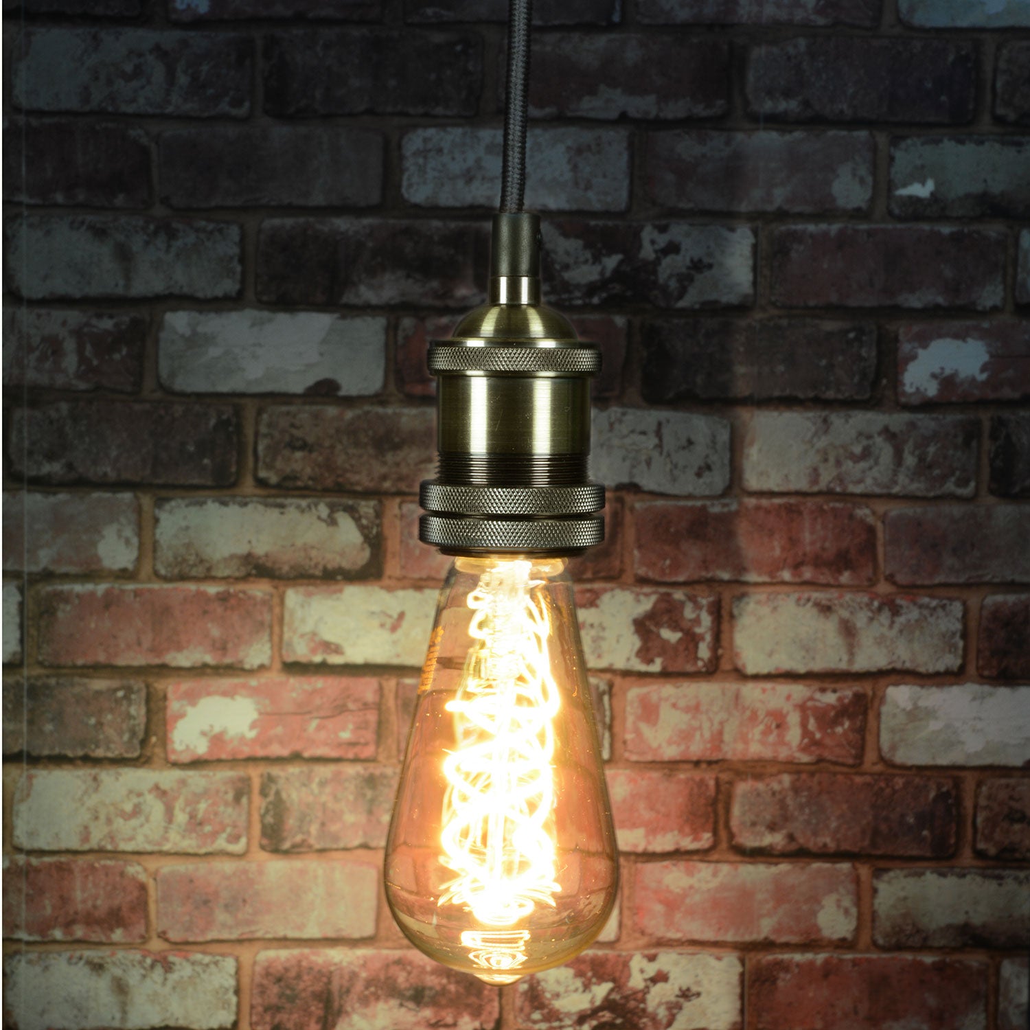 LYYT E27 Pendant Cord Set Antique Brass - view 8