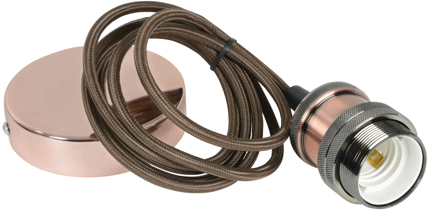 LYYT E27 Pendant Cord Set Antique Copper - view 3