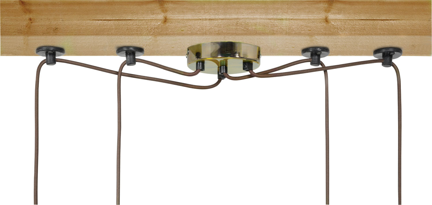 LYYT Quad E27 Pendant Cord Set Antique Brass - view 6