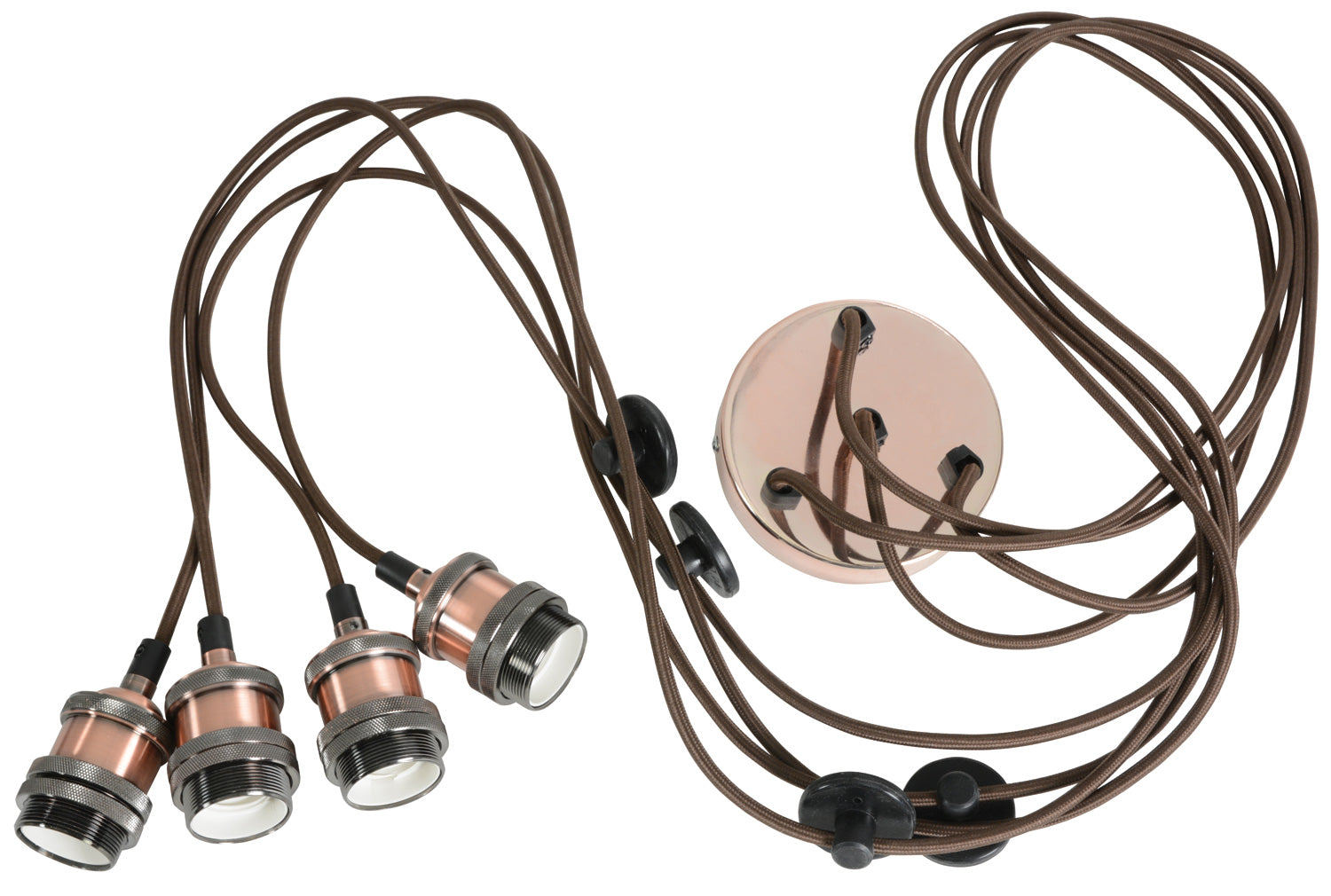 LYYT Quad E27 Pendant Cord Set Antique Copper - view 2