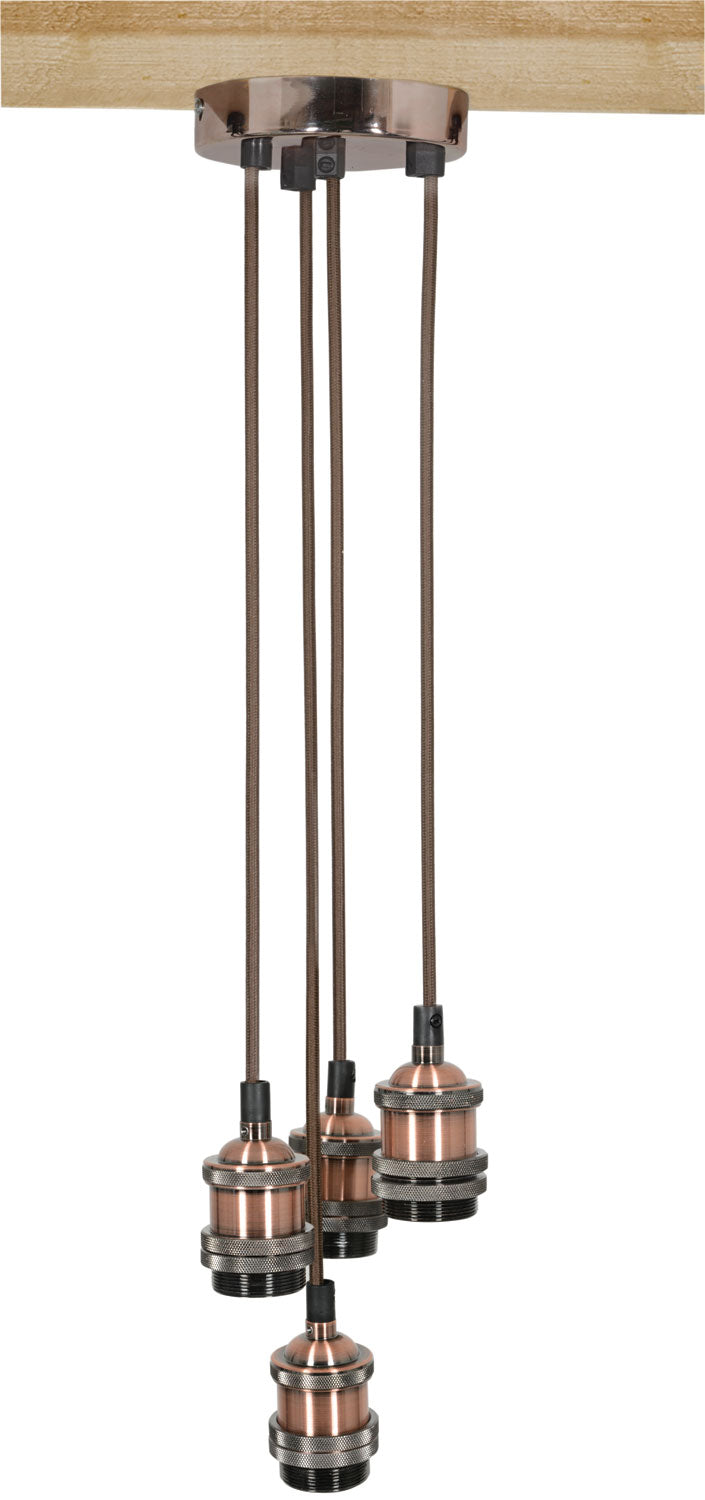 LYYT Quad E27 Pendant Cord Set Antique Copper
