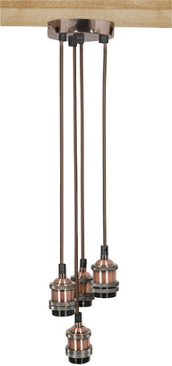 LYYT Quad E27 Pendant Cord Set Antique Copper