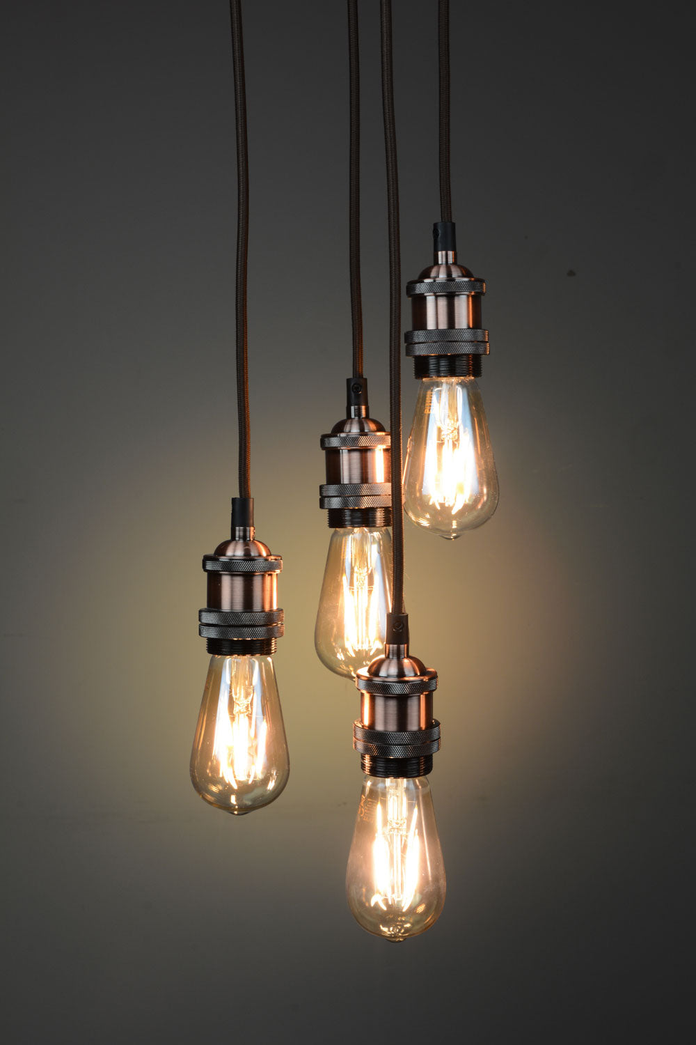 LYYT Quad E27 Pendant Cord Set Antique Copper - view 4