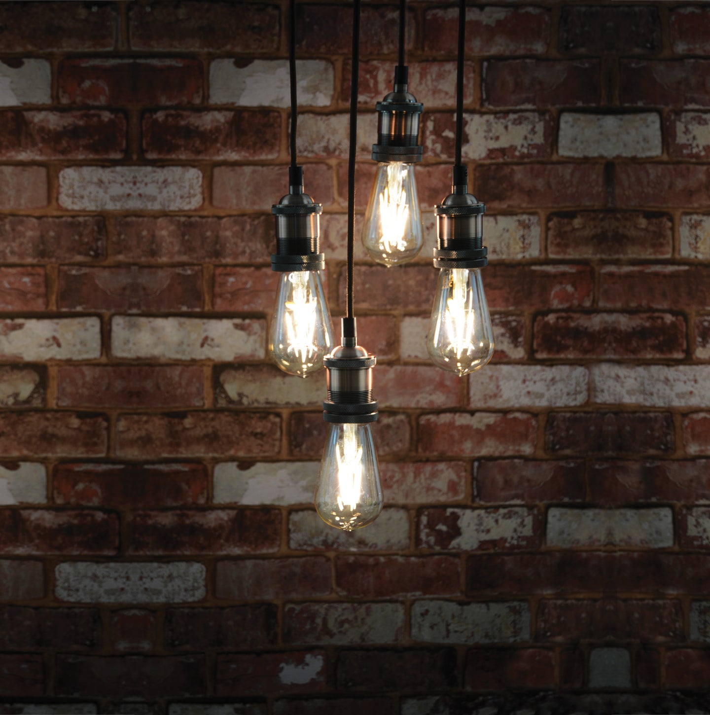 LYYT Quad E27 Pendant Cord Set Antique Copper - view 6